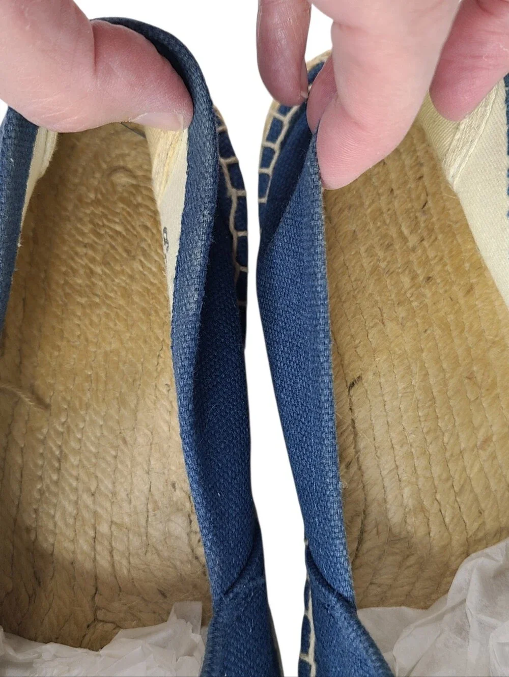 Soludos Blue Cotton Canvas Slip-on Espadrilles Women's Size 9